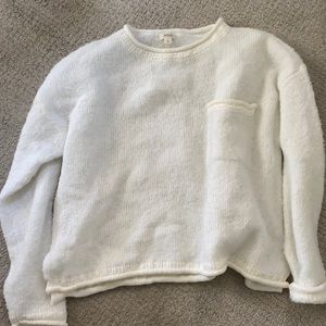 White Ana sweater - short with roll hem